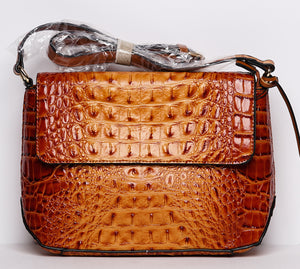 Croc Alligator Crossbody Bag (Colors: Salmon, Blue, Black, Brown)