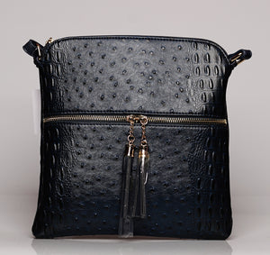 Ostrich Croc Crossbody Bag (Color: Blue, Mustard, Purple, Brown)