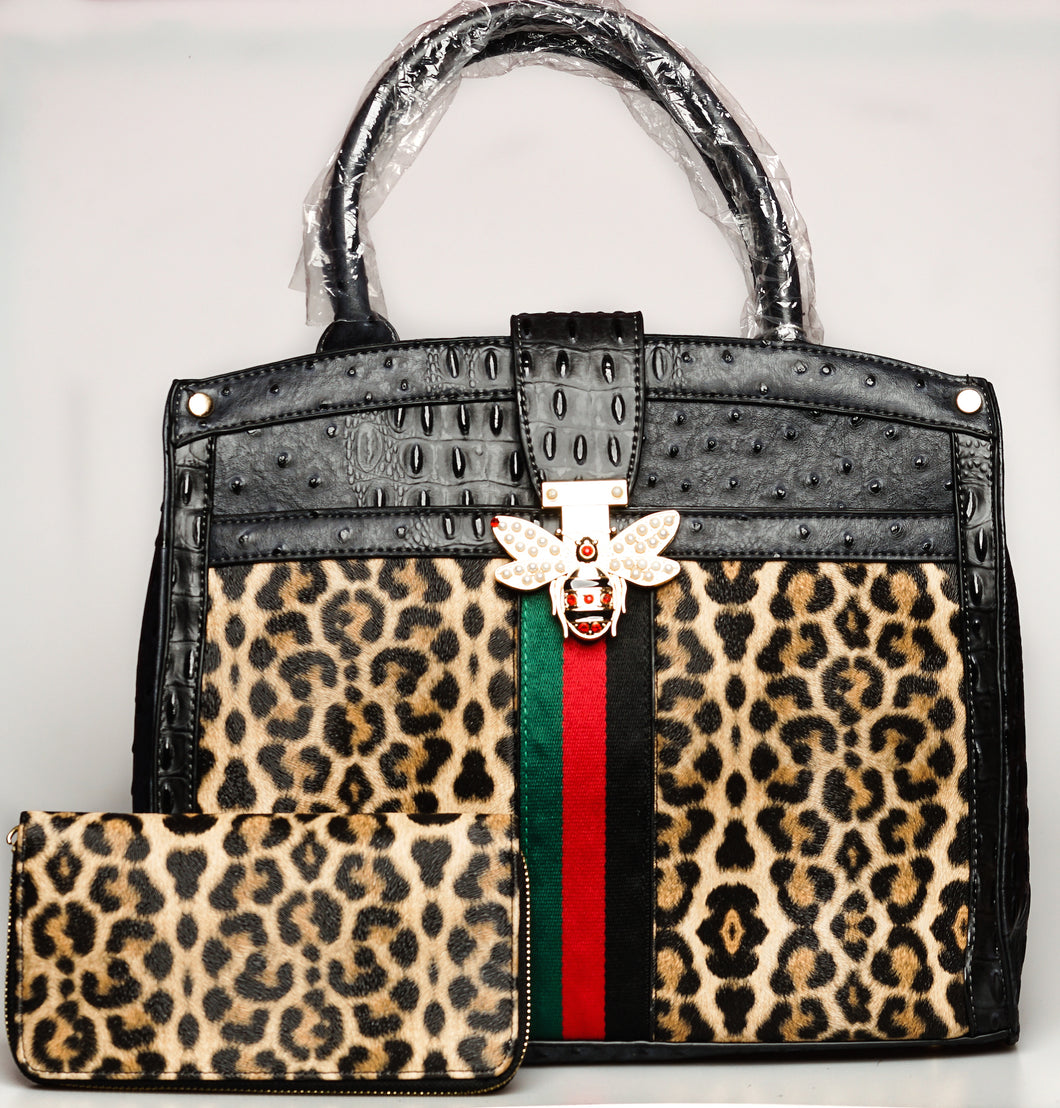 Women's Red Leopard Handbag/Purse