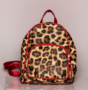 Leopard Backpack (Colors: Red, Camel Brown,Black)