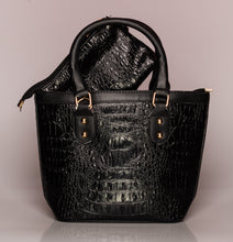 Load image into Gallery viewer, Petite Croc Fashion  Handbag With Wallet (Colors: Black, Grey)
